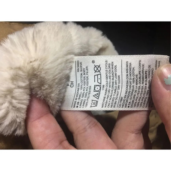 Womens Old Navy Jacket Thick Long Length Faux Fur Inside Winter Coat Neutral - Picture 6 of 7